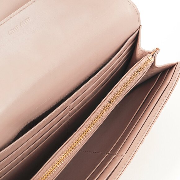 Miu Miu Croc Embossed Long Continental Blush Pink Wallet - Picture 7 of 9
